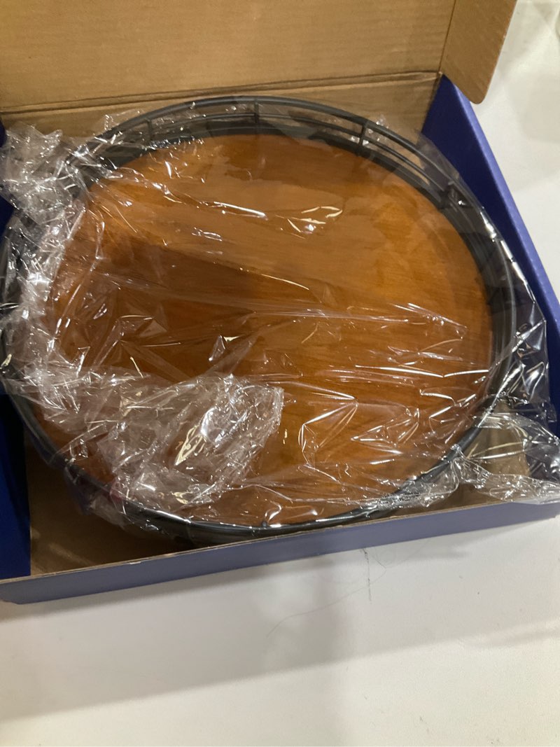 Condition photo showing New/Like New for Farmhouse Oak 9" Lazy Susan Turntable Organizer for Cabinet, Round Wooden Lazy Susan Organization and Storage for Dining Table, Pantry, Kitchen, Countertop, Cupboard,Home Decor, Walnut Wood Walnut 9