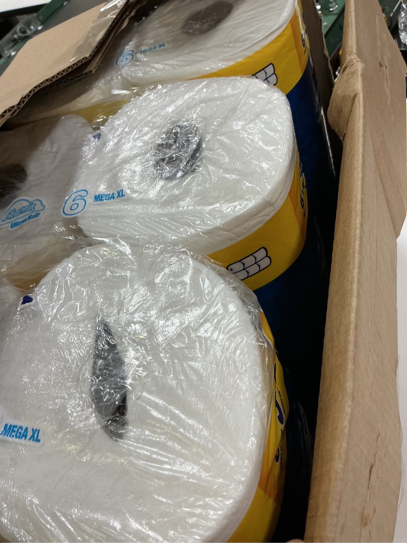 Condition photo showing New/Like New for charmin ultra soft cushiony touch toilet paper, 12 family mega xl rolls = 84 regular rolls family mega xl 12 rolls (364 sheets)