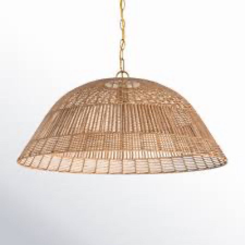 Walston Clarie 1 - Light Rattan Dome 28\" Pendant INCOMPLETE 