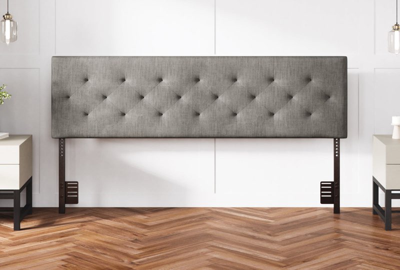 *incomplete*missing pieces*beige*Tufted Mid-Rise Upholstered Headboard