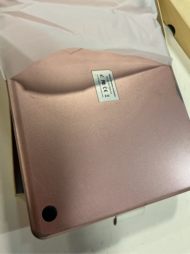 Condition photo showing As Is for touch ipad 10th generation case with keyboard,multi-touch trackpad keyboard case with apple pencil holder,360° rotatable protective cover for apple 2022 10.9-inch ipad 10th generation(rose gold)