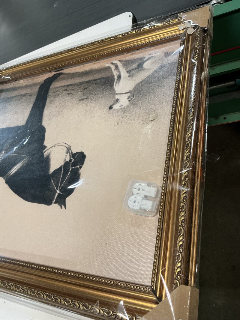 Condition photo showing As Is for ASTRDECOR Classic Horse & Dog Wall Art Prints, Vintage Rustic Farmhouse Country Wall Decor, Vintage 