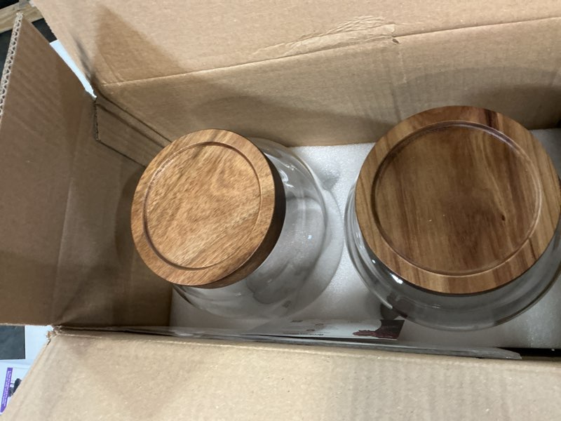 Condition photo showing Good Condition for 2 PCS Large Glass Jar with Airtight Lid, 1 Gallon Glass Jar with lid for Tea,Spice,Cereal, Egg,Flour,Coffee and More,Canning Jars with Leak-proof Lid for Kitchen(with 132 Pantry Labels) 3800ML+Label