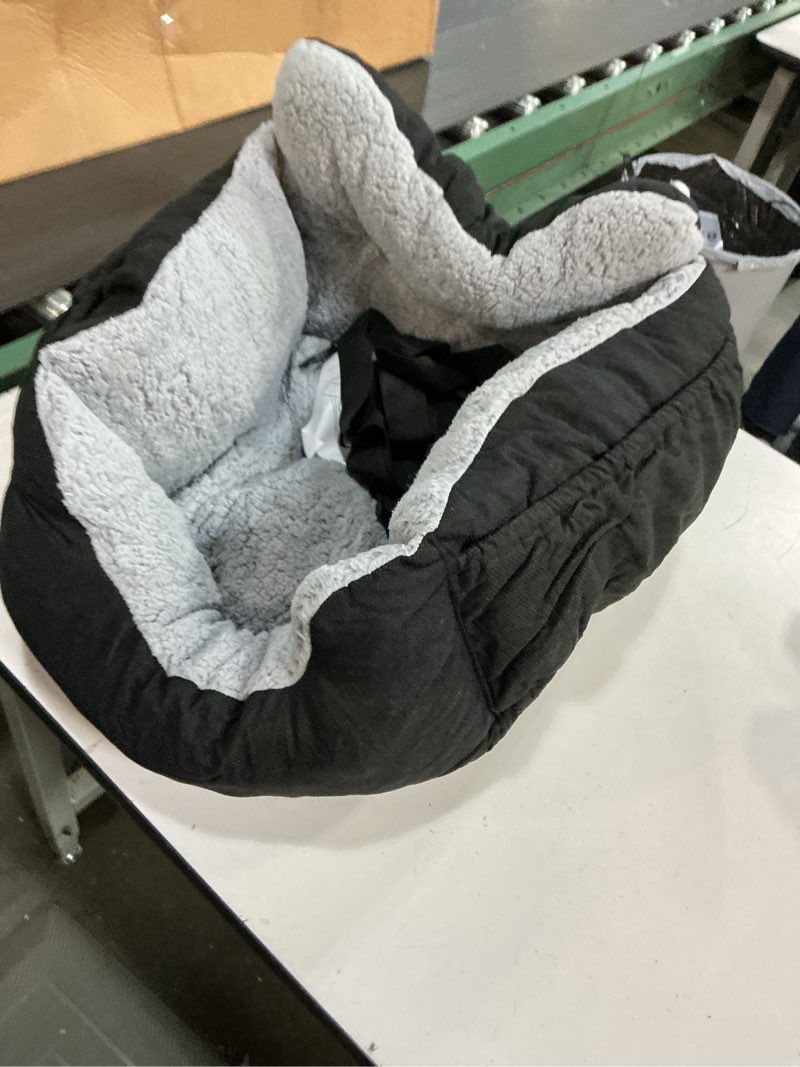 Condition photo showing As Is for oiilores dog car seat for small dogs,washable pet booster seats for car with clip-on safty leash, reversible puppy carseat with storage pockets, travel carrier bed for dogs under 25 lbs, grey