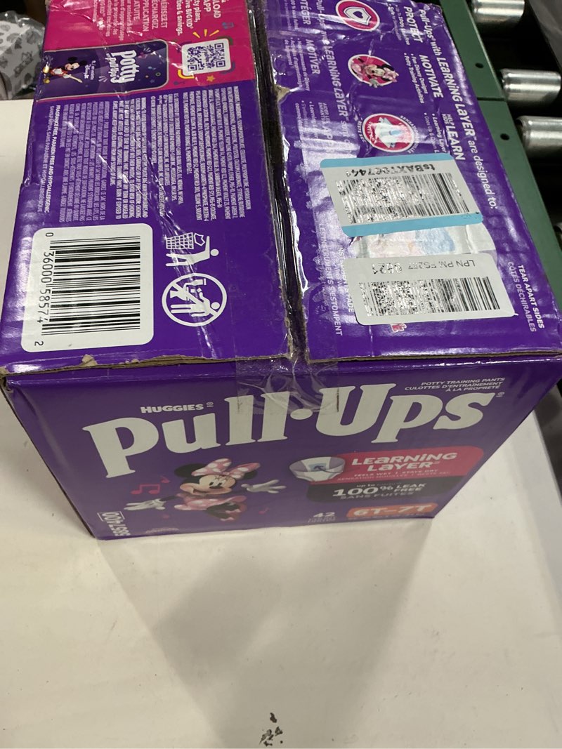 Condition photo showing New/Like New for pull-ups girls' potty training pants, size 6t-7t training underwear (55-75 lbs), 42 count