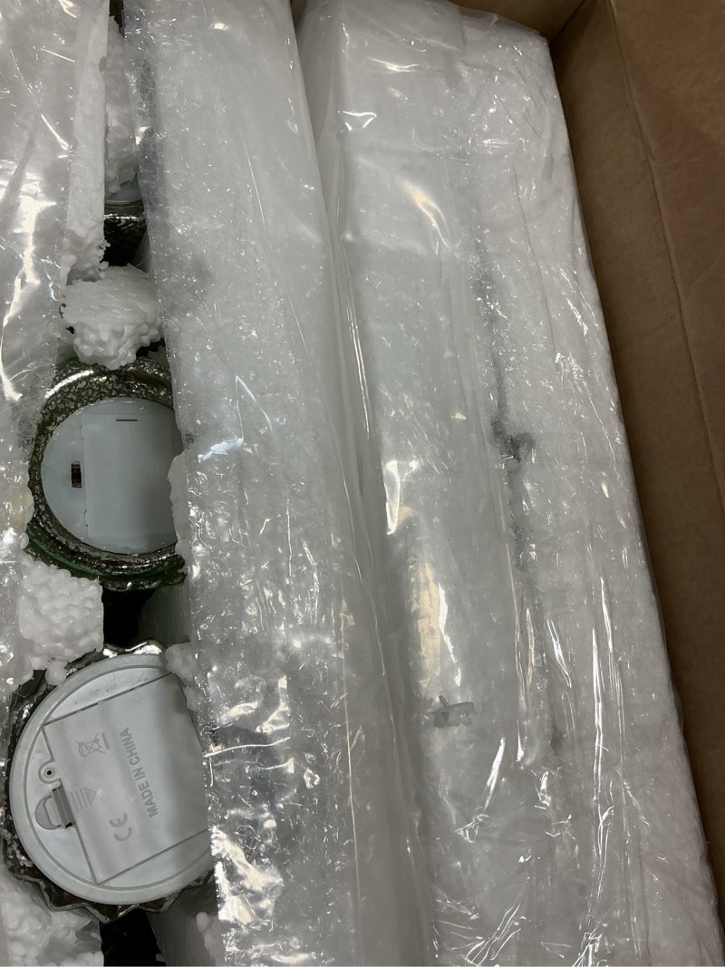 Condition photo showing Good Condition for Set of 6 Illuminated Mercury Glass Christmas Tree Tabletop Tree Figurines with LED Lights Battery Operated Lighted Christmas Table Centerpieces for Indoor Fireplace Mantel Decorations(Modern)