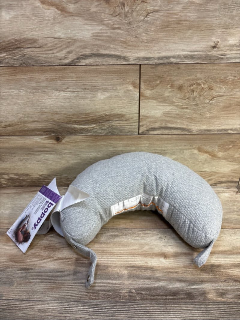 new boppy anywhere travel nursing pillow grey