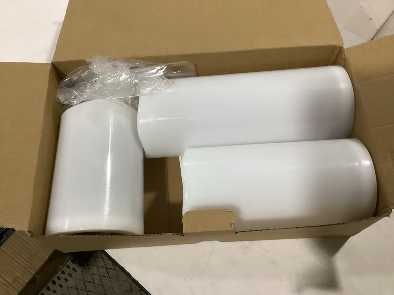 Condition photo showing Good Condition for homemory large solar candles outdoor waterproof, 4"x6"8" 10", dusk to dawn, solar powered flameless candles for outdoor, lanterns, set of 3 4"x6"8"10", 3 pcs