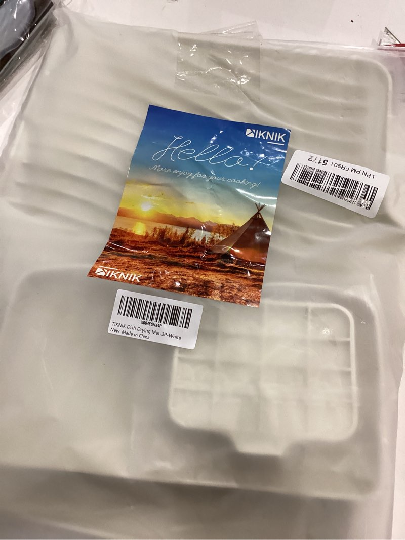 Condition photo showing Good Condition for Silicone Dish Drying Mat for Kitchen Counter, Dish Drying Pad, Non-Slip Drain Pad with Built-in Drain, Heat Resistant Stone Drying Mat, 16" x 12", Grey-1Set 16" x 12" Grey-1Set