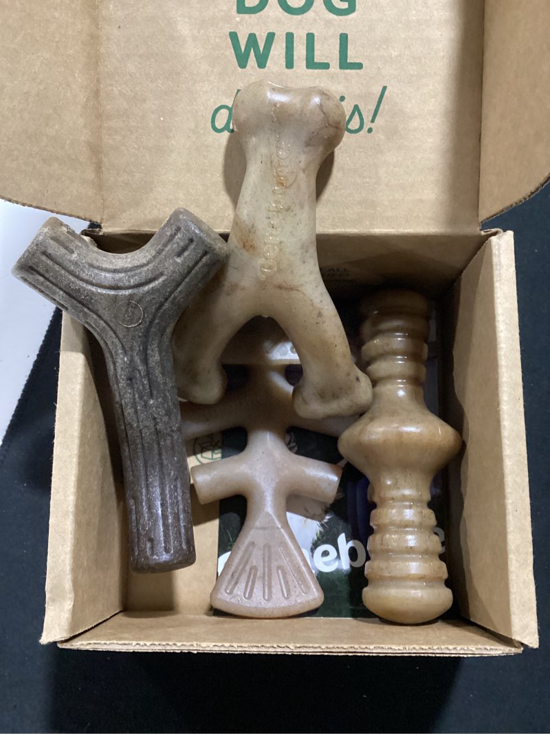 Condition photo showing New/Like New for benebone small 4-pack dog chew toys for aggressive chewers, made in usa, 30lbs and under
