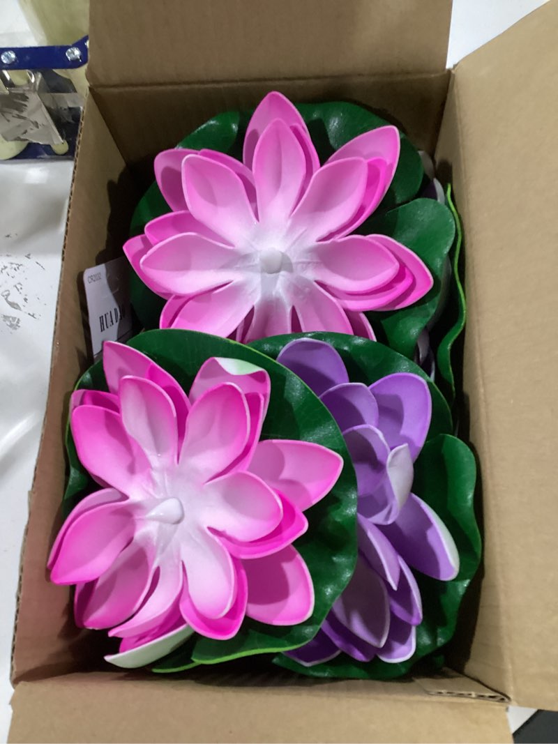 LACGO 12 PCS Waterproof Floating Lotus Light - Diwali Floating Flower Light Battery Operated Water A