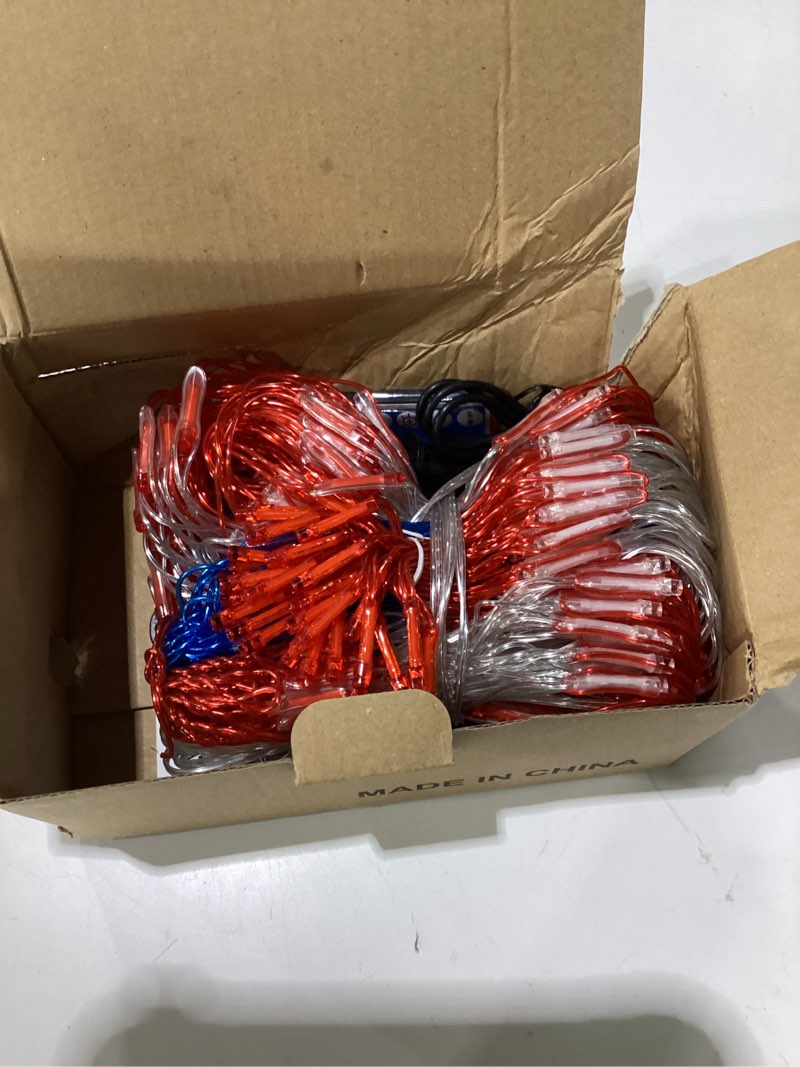 Condition photo showing Good Condition for (new) solar powered american flag lights, 420 led flag, 4th of july decorations, outdoor waterproof remote controlled patriotic lights for independence day, national day, memorial day, yard