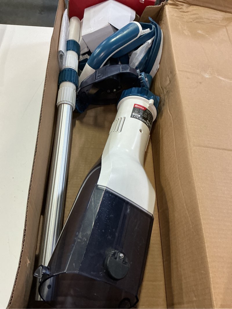 Condition photo showing As Is for enhulk rechargeable handheld cordless pool vacuum for above ground pool and inground pool, 60-minute runtime,powerful suction up to 18.5 gallons/min, efficient leaf and debris removal, pc10 pro pc10 pro blue
