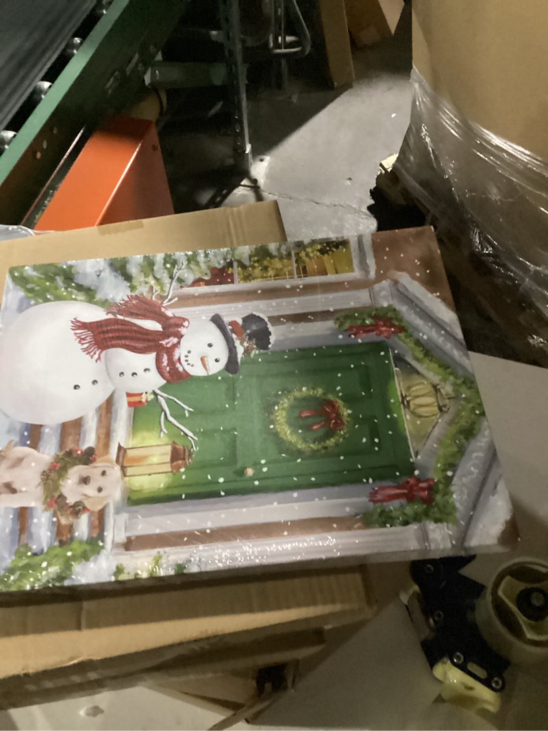 Condition photo showing New/Like New for Synovana 12" x 16" Christmas LED Lighted Up Canvas Snowman and Dog Lighted Wall Art Canvas Décor Xmas Lighted Wall Art Prints for Living Room Bedroom Home Decor