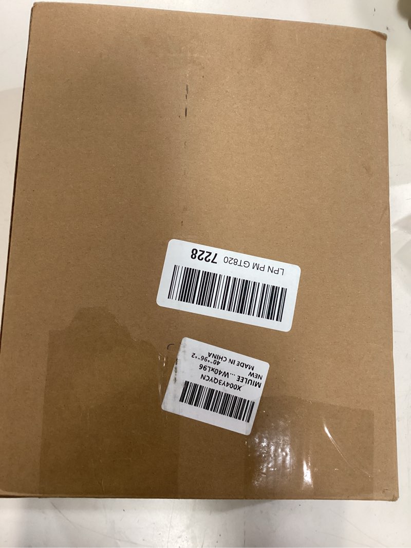 Condition photo showing New/Like New for miulee ivory pinch pleat blackout curtains 96 inch length 2 panels set for bedroom living room darkening back tab rod pocket pleated thermal insulated soundproof curtains with hooks, w40xl96 ivory 40"w x 96"l (pack of 2)