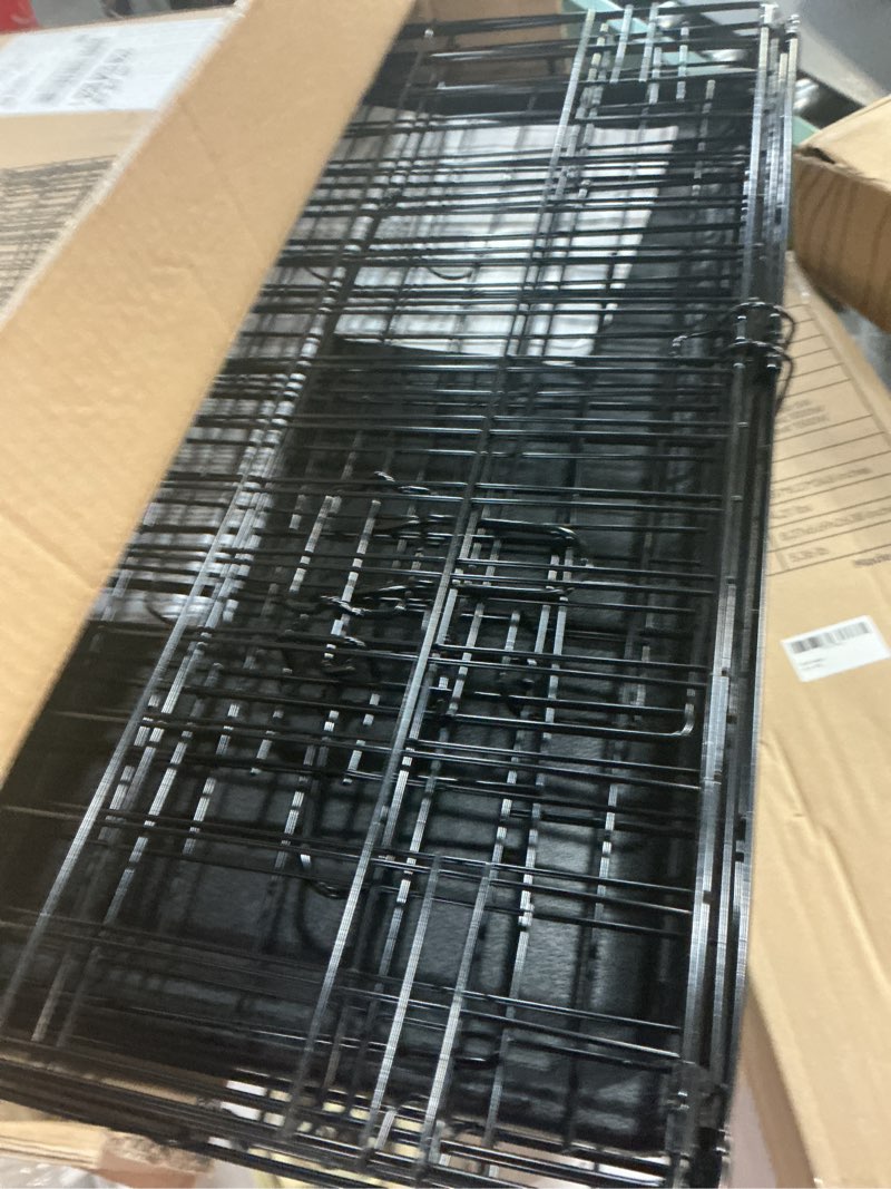 Condition photo showing New/Like New for FDW 24-Inch Dog Crate Pet Cage with Metal Folding Design Plastic Tray Indoor Outdoor Dog Kennel Cage for Small Dogs,Dark Black Dark Black 24 Inch Double Door
