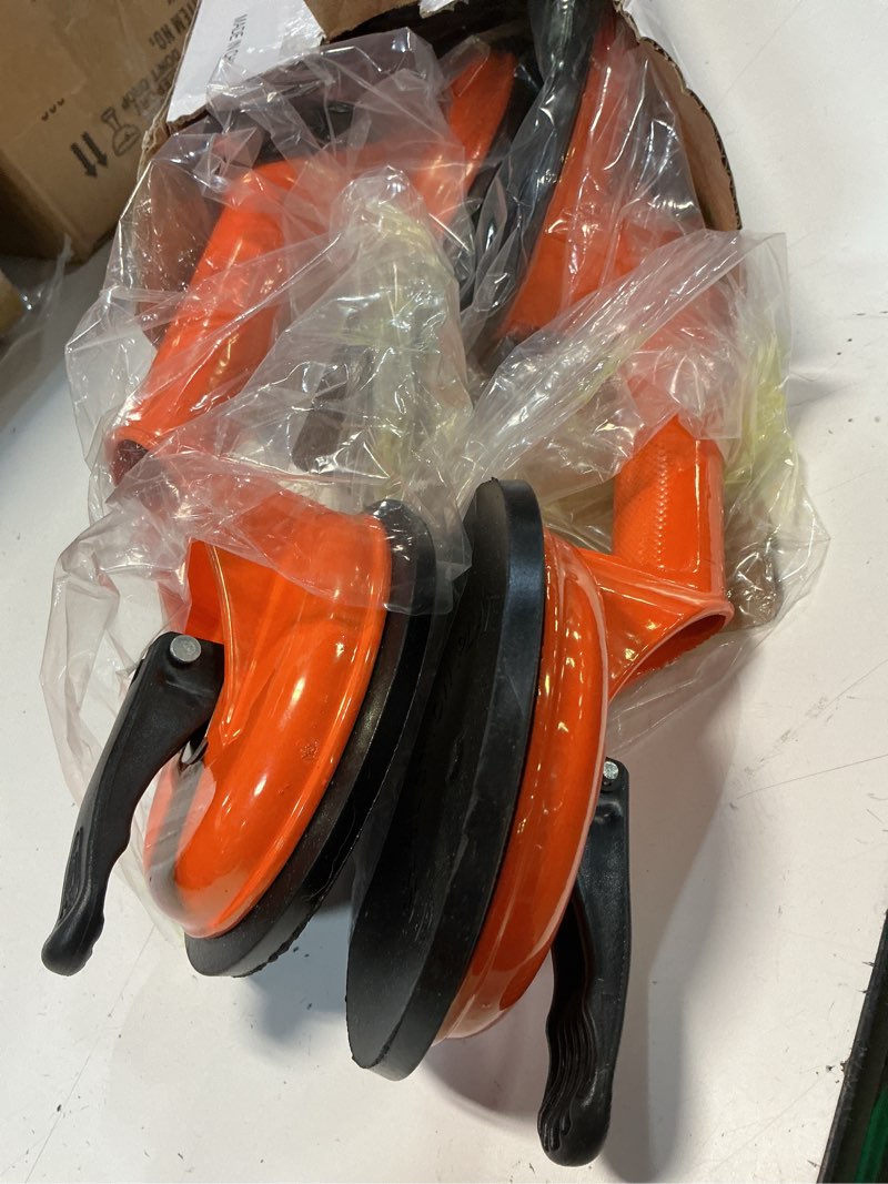 Condition photo showing Good Condition for solude 2 pack glass suction cups,aluminium heavy duty vacuum handle glass holder for lifting large glass/window/tiles/mirror/granite/floor gap fixer/windshield removal & install tool orange