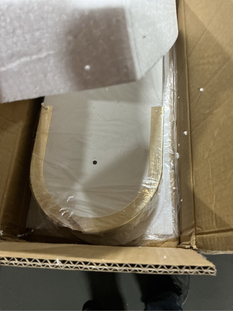 Condition photo showing Good Condition for Qcyuui Modern LED Ceiling Light,39.4 Inch Dimmable LED Flush Mount Ceiling Lights,White and Gold Long Ceiling Light Fixture for Office Bedroom Kitchen Hallway (48W/3000-6500K)