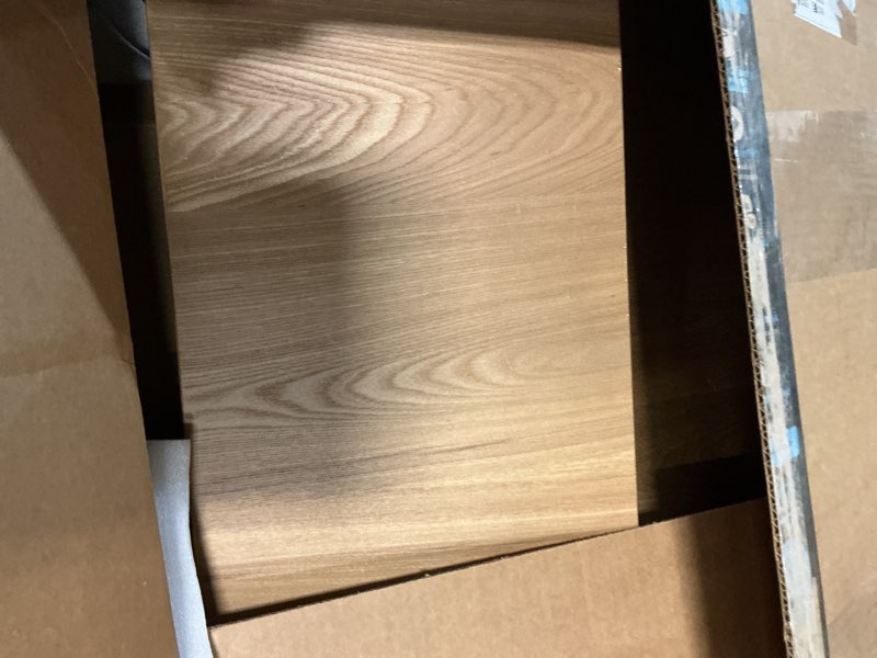 Condition photo showing As Is for Plank+Beam Arcata Console Table, 36", Modern Console Table for Behind Couch, Contemporary Curved Entryway Table for Foyer, Living Room, Cashew