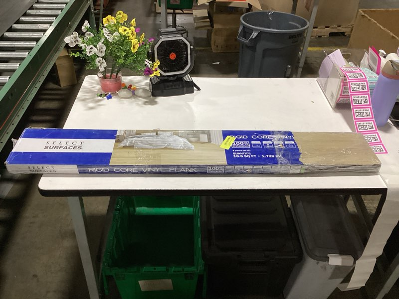 Condition photo showing As Is for select surfaces hayworth rigid core vinyl plank flooring