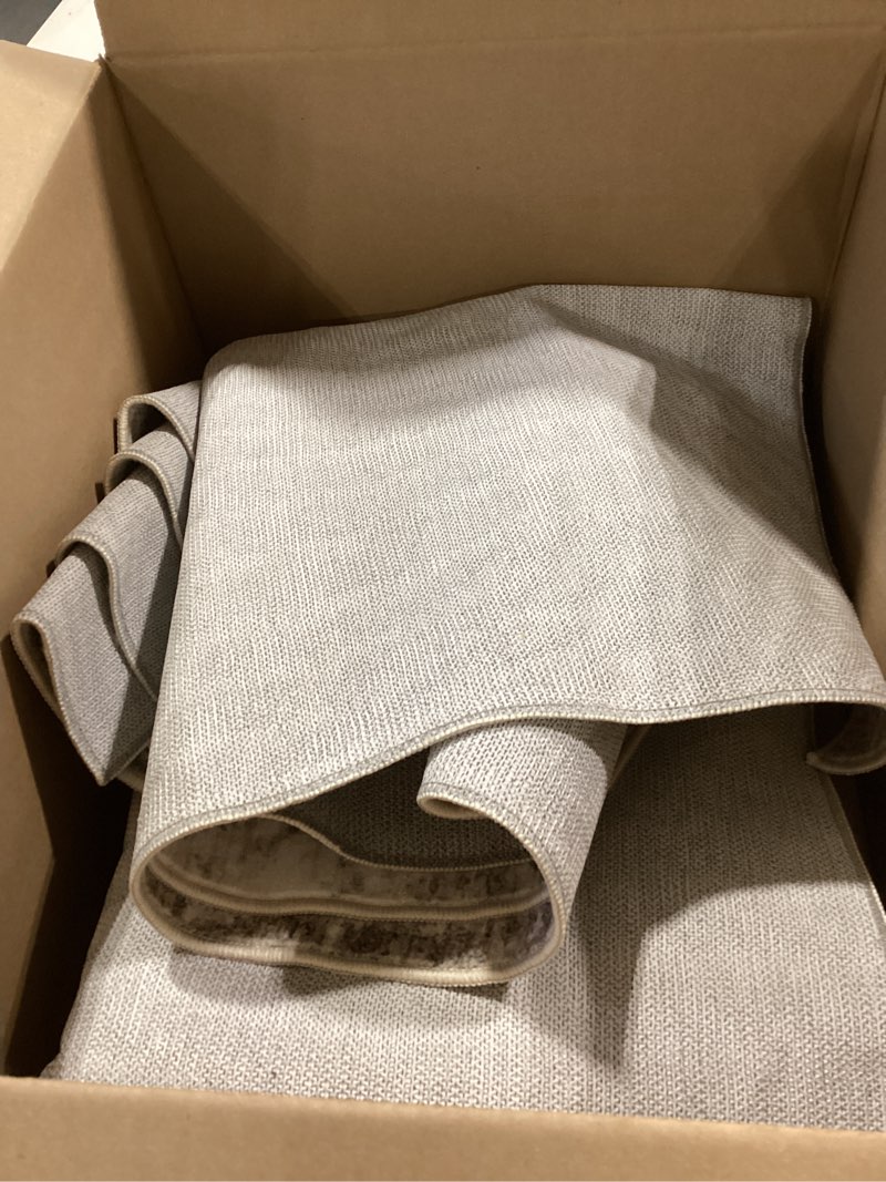 Condition photo showing Good Condition for 6x9 washable living room rug – neutral modern abstract soft large area rug for bedroom, dining room – non-slip low-pile thin carpet (beige grey) 6' x 9' (rectangular) beige/grey/brown