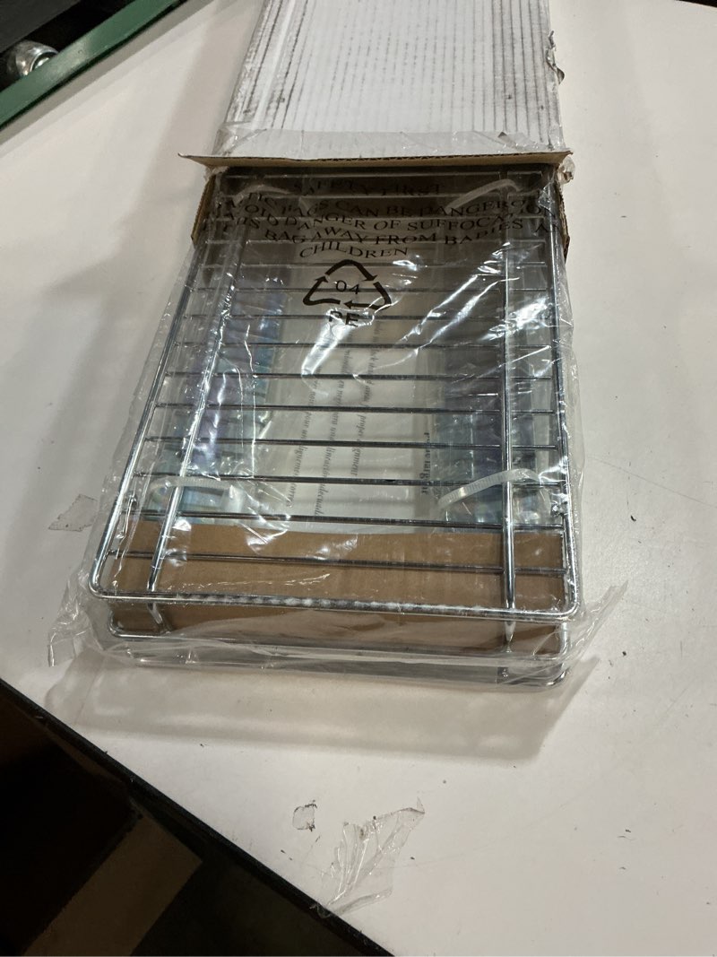 Condition photo showing New/Like New for HOLDN’ STORAGE Pull Out Cabinet Organizer, Heavy Duty Caddy w/Lifetime Limited Warranty - 8”W x 21”D - Requires At Least 9-1/4” Cabinet Opening, Steel Metal Cabinet Drawers Slide Out, Chrome 8"W x 21"D
