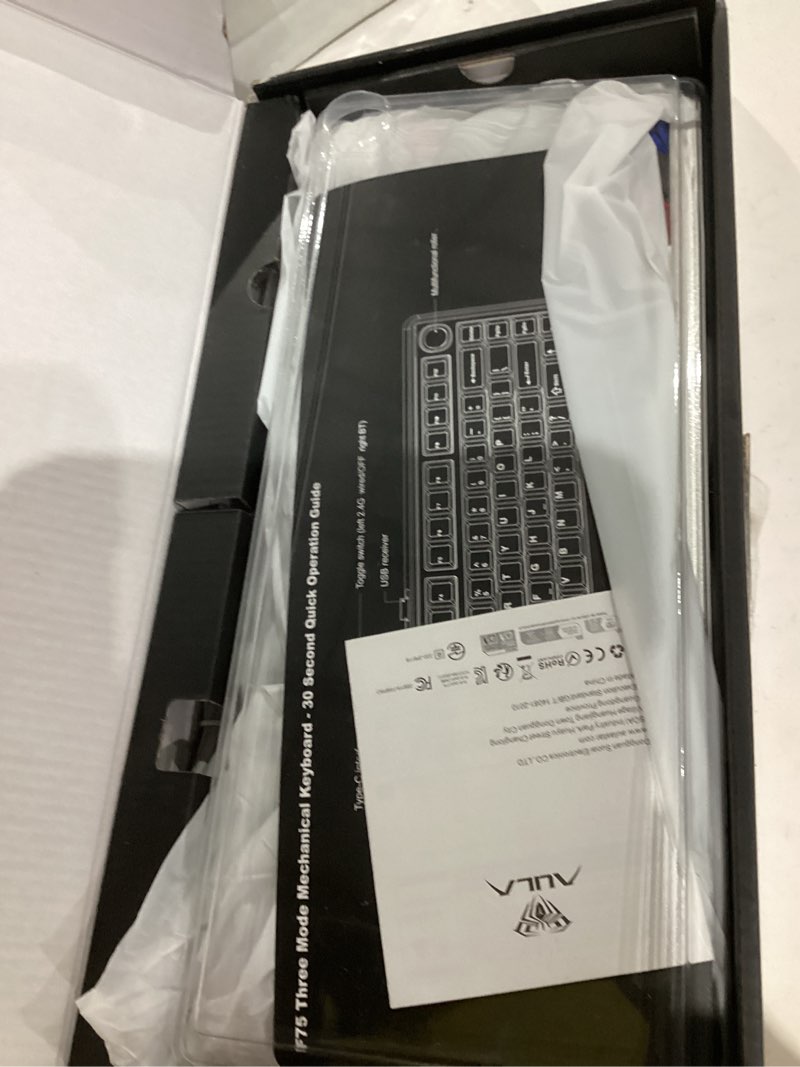 Condition photo showing As Is for Aula F75 Wireless Mechanical Keyboard,Creamy Keyboard with RGB Backlit Hot Swappable, 81 Keys 75% Layout Gaming Keyboard, Bluetooth/2.4GHz/Type-C, Creamy Sounding - Reaper Switches Mix