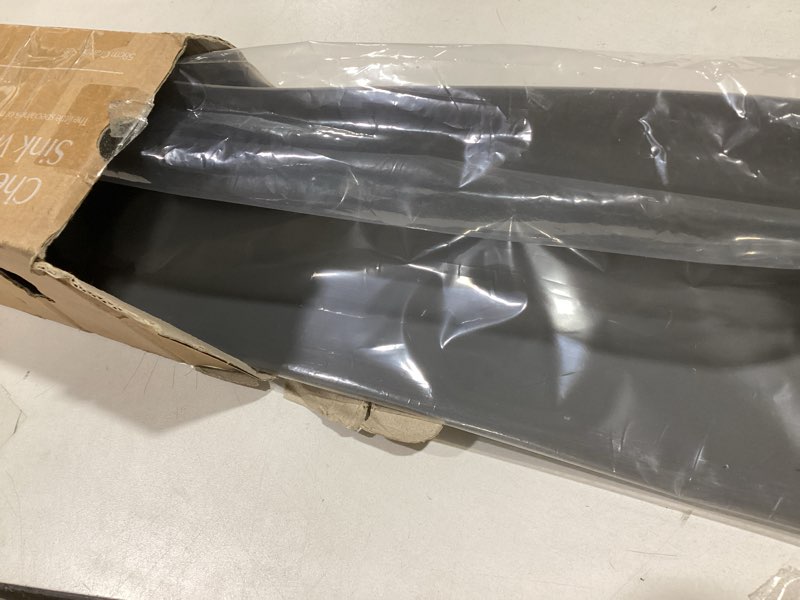 Condition photo showing Good Condition for 23 inches 100% Premium Silicone Kitchen Sink Splash Guard - Non Slip Strong Suction, Durable, and Easy-to-Clean Splash Protector for Mess-Free Cooking and Dishwashing (Deep Gray) 23" Deep Gray