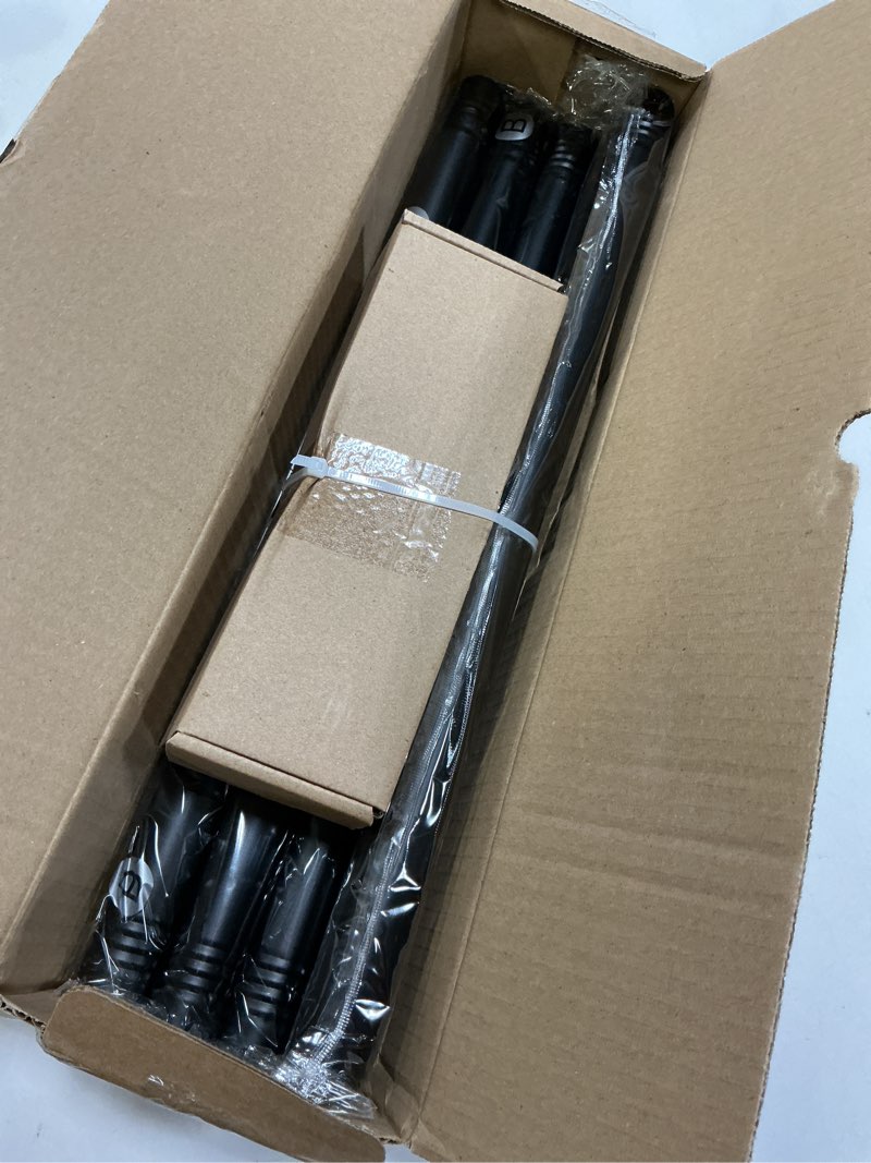 Condition photo showing Good Condition for Curtain Rods 48 to 84 Inch, Black 1 Inch Adjustable Heavy Duty Curtain Rods for Windows, Decorative Modern Window Treatment Rod, Telescopic Splicing Metal Drapery Pole, Easy Installation