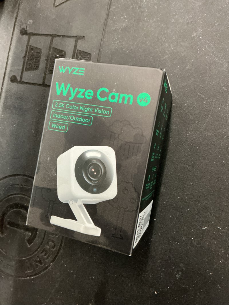 Condition photo showing New/Like New for wyze cam v4 (latest model), 2.5k ai security camera, indoor/outdoor cameras for home security, baby monitor & pet camera, vibrant color night vision, no subscription required, free expert help