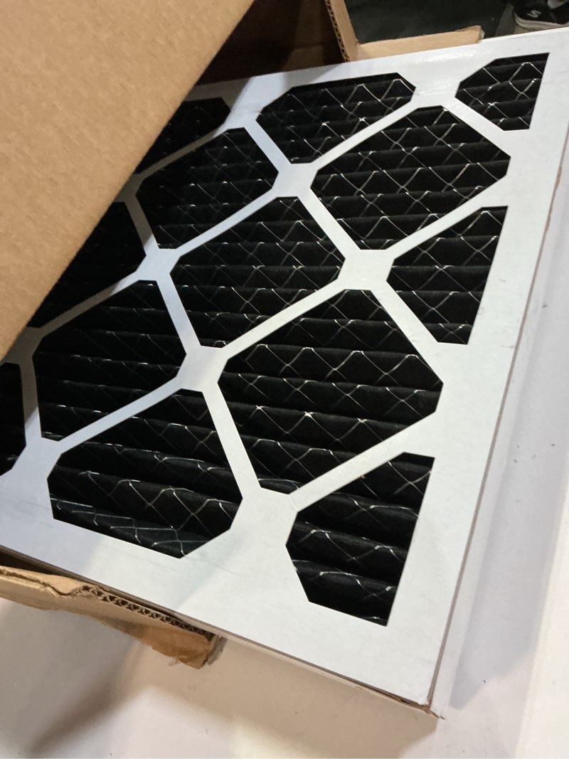 Condition photo showing As Is for Nordic Pure 16x25x2 (Actual Size: 15 1/2 x 24 1/2 x 1 3/4) Furnace Air Filters MERV 12 Pleated Plus Carbon 3 Pack MERV 12 + Carbon 3 Pack