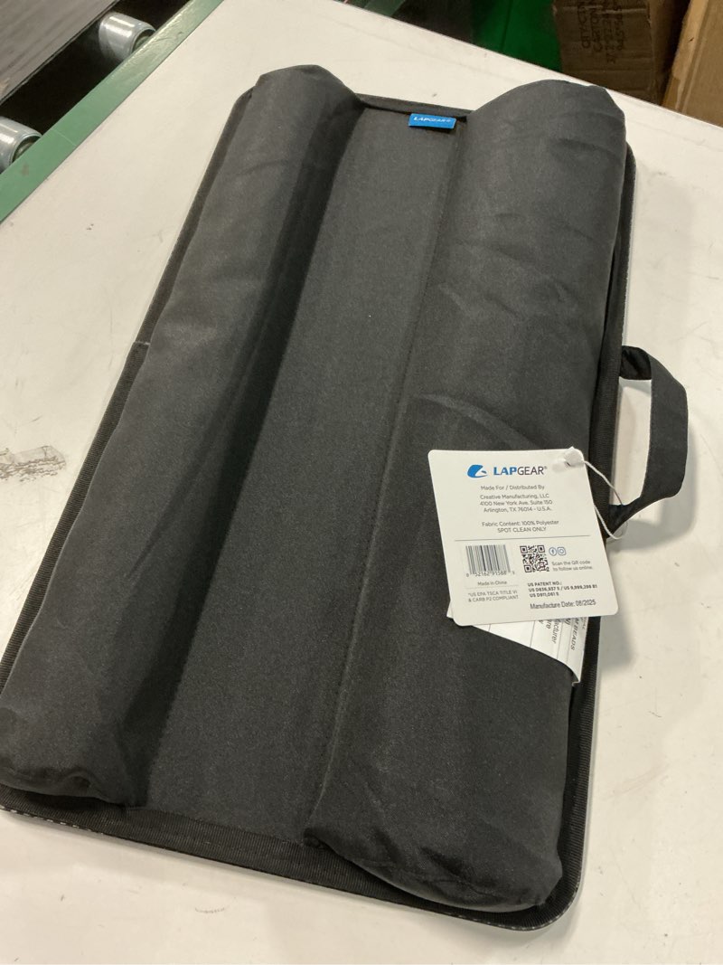 Condition photo showing Good Condition for LAPGEAR Home Office Lap Desk with Device Ledge, Mouse Pad, and Phone Holder - Black Carbon - Fits up to 15.6 Inch Laptops - Style No. 91588 Black Carbon Home Office