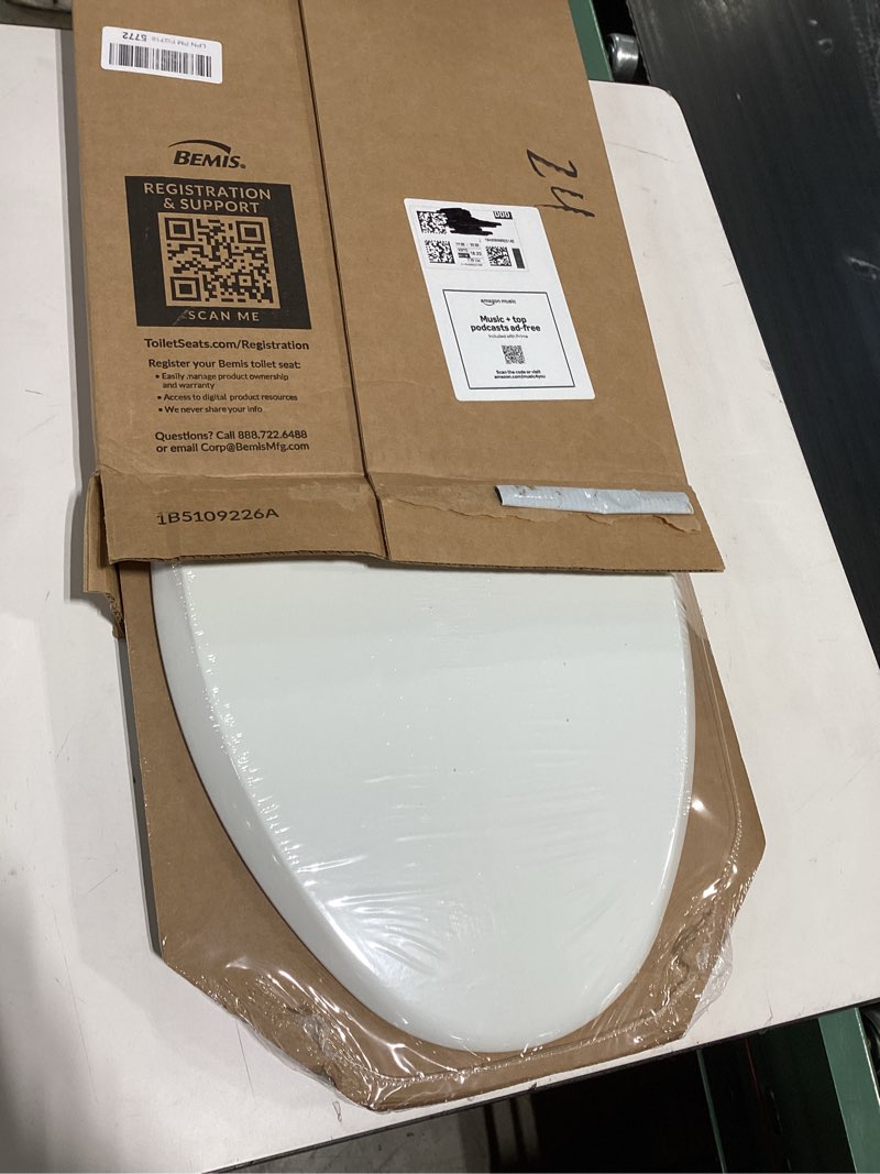 Condition photo showing New/Like New for mayfair cassel slow close toilet seat, easy clean, non slip premium wood seat, easy install, made in usa, elongated, white elongated 1 - toilet seat