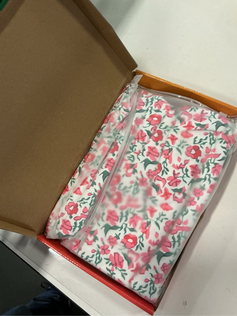 YIGMAW Barbara Dress Costume Lydia's Floral Print Dress Womens Halloween Cosplay Outfit (Pink, 2XL)