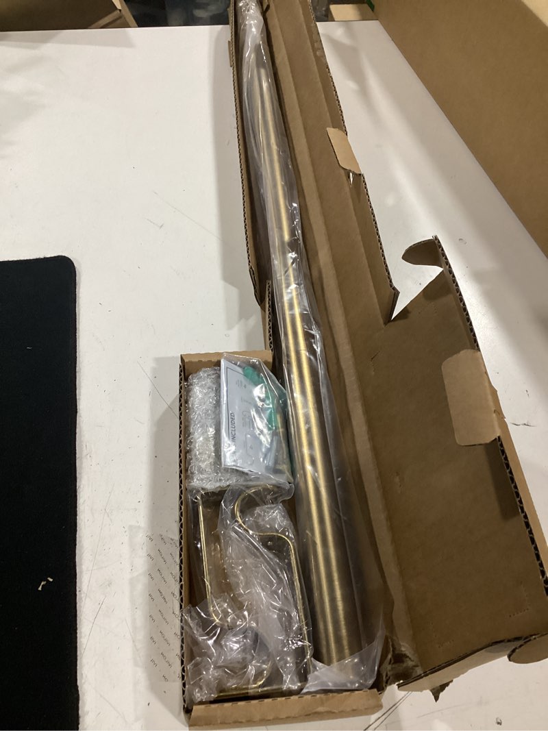 Condition photo showing New/Like New for ivilon drapery window curtain rod - end cap style design 1 inch pole. 28 to 48 inch color warm gold 28 to 48 in.