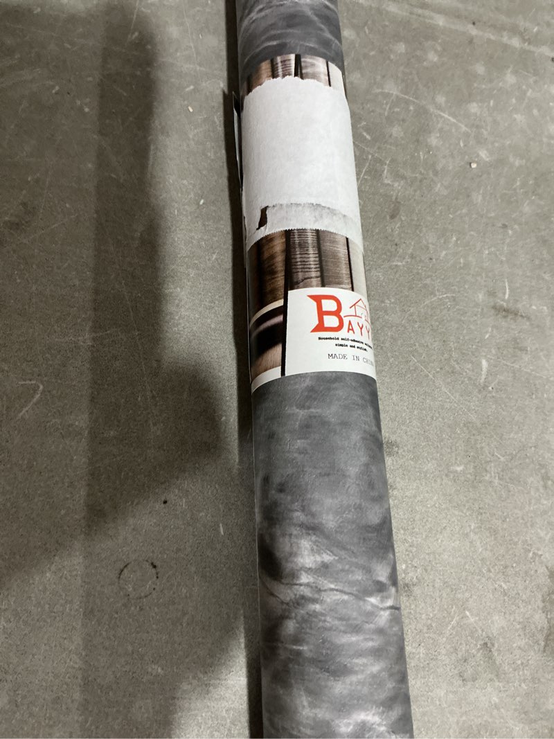 Condition photo showing Good Condition for bayya countertop contact paper marble peel and stick wallpaper | grey thicken matte 31.5x354inch gray kitchen peel and stick countertops bathroom self-adhesive waterproof marble vinyl wrap