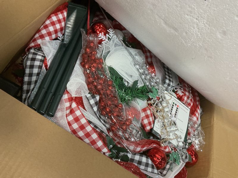 Condition photo showing Good Condition for Livole 6FT Predecorated Pop Up Christmas Tree with 200 LED Lights Remote Control, Easy Collapsible Artificial Christmas Tree with Full Ornaments, Indoor Xmas Tree for Holiday Party Green