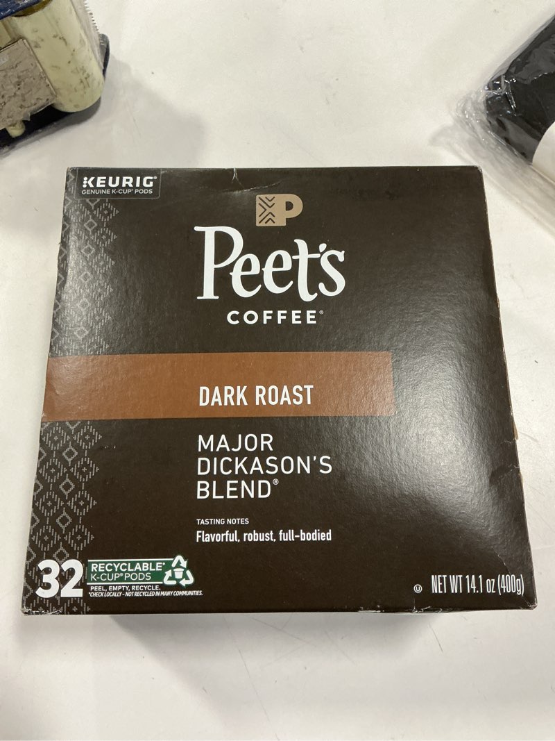 Condition photo showing New/Like New for Peet's Coffee, Dark Roast Keurig K-Cup Pods - Major Dickason's Blend 32 Count (1 Box of 32 K-Cup Pods) Major Dickason's Blend 32 Count (Pack of 1)( BB 12/ JUN 2025)