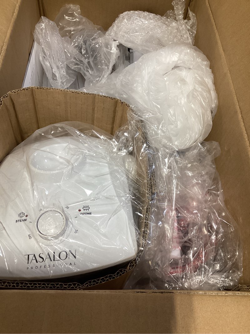 Condition photo showing Good Condition for tasalon professional facial steamer with 5x magnifying lamp, 2-in-1 esthetician steamer on wheels with ozone and hot mist, ionic facial steamer for facial deep cleaning and moisturize