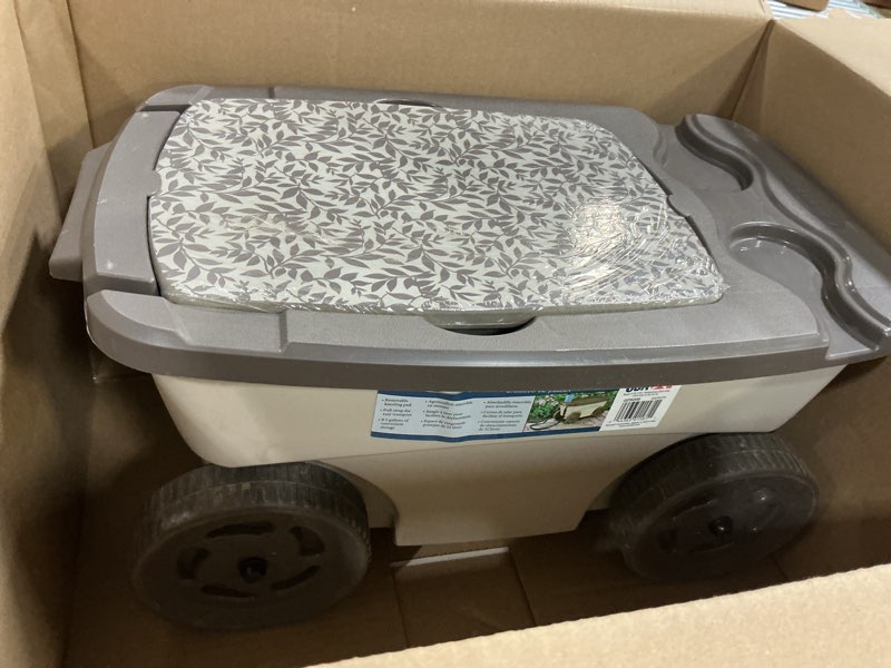 Condition photo showing As Is for garden scooter tan scooter