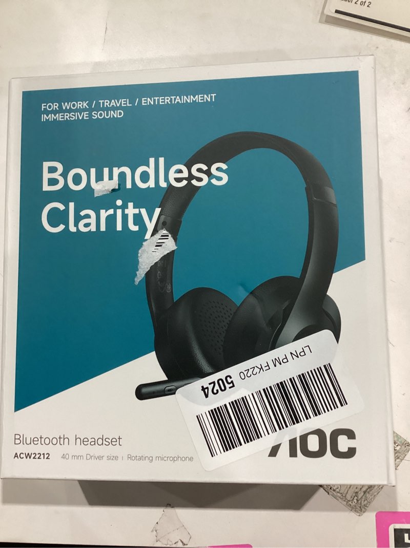 Condition photo showing Good Condition for AOC Wireless Headset with Mic for Work, Bluetooth 5.4 Headphones with Noise Canceling Microphone, USB C, 30H, Clear Calls & Mic Mute for PC, Laptop, Cell Phones, Zoom - Black