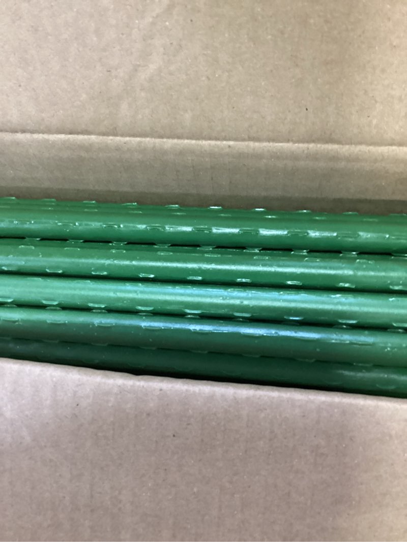 Condition photo showing New/Like New for g-leaf garden stakes 5 ft plastic coated steel tube sturdy metal plant sticks for tomato,cucumber,bean,tree,pack of 25 5ft-25 pack