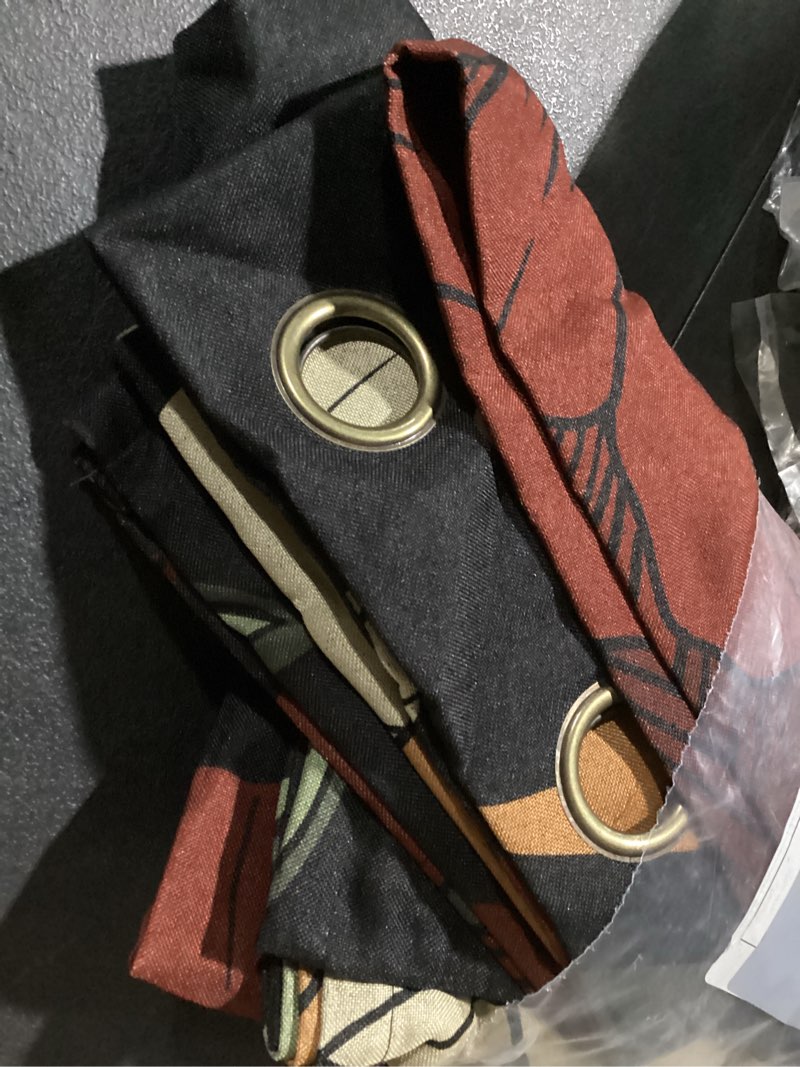 Condition photo showing Good Condition for (similar too) black boho floral 100% blackout curtains for living room 96 inch long 2 panels mid century botanical black out curtains for bedroom grommet thermal insulated room darkening window drapes,52wx96l black boho floral print 52\"w x 96\"l (pack of 2)