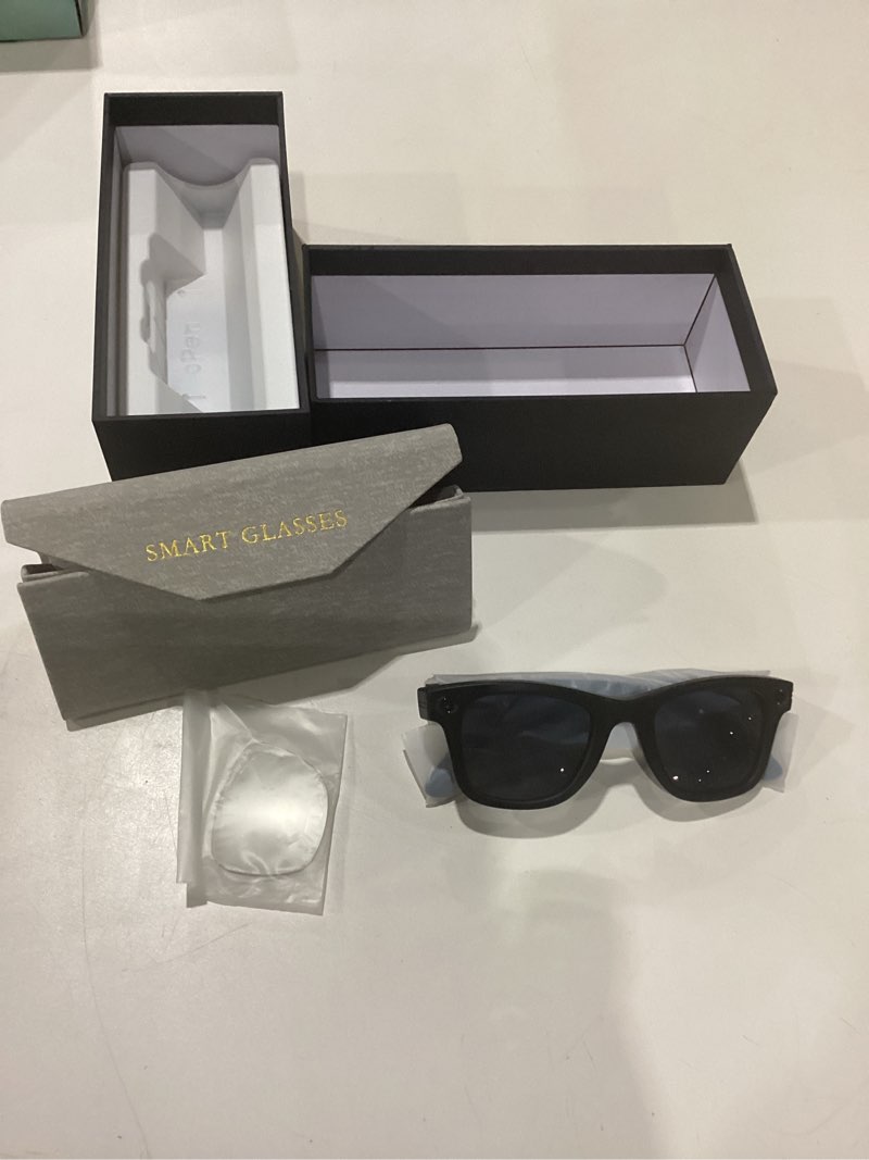 Condition photo showing New/Like New for AI Smart Glasses for Men Women,8MP 2K HD Camera Glasses,AI Voice Control,AI Photo Recognition,Real-Time Translation,Smart Sunglasses with Bluetooth Call,IP67 Waterproof for Driving,Outdoor,+2 Lenses. Matte Black Frames,Sunglasses Lenses