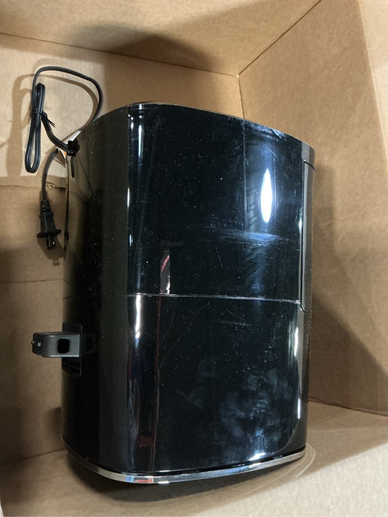 Condition photo showing As Is for Sweetcrispy 6QT Air Fryer with Window, Square Airfryer Oven 12-in-1 for Family, 400°F Rapid Air Crispy Technology, Roast Bake Dehydrate, Nonstick & Easy-Clean Basket All Black