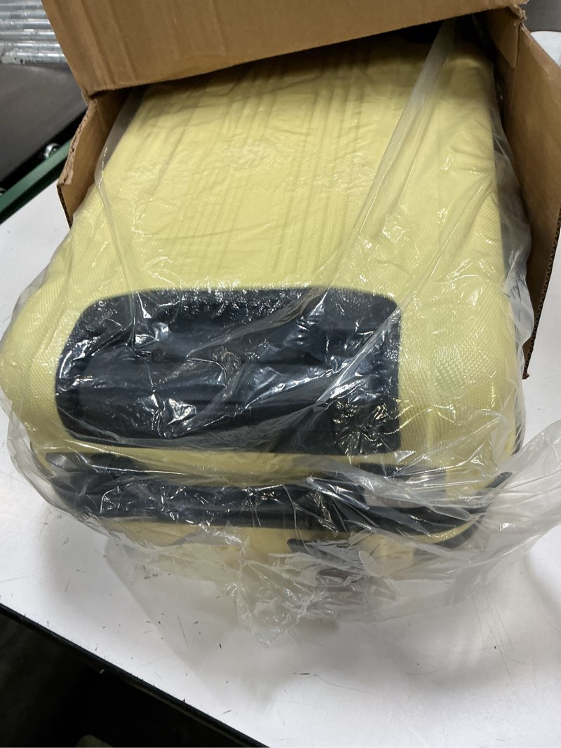 Condition photo showing Good Condition for kenneth cole reaction out of bounds lightweight hardshell 4-wheel spinner luggage, pale banana, 20-inch carry on 20-inch carry on pale banana
