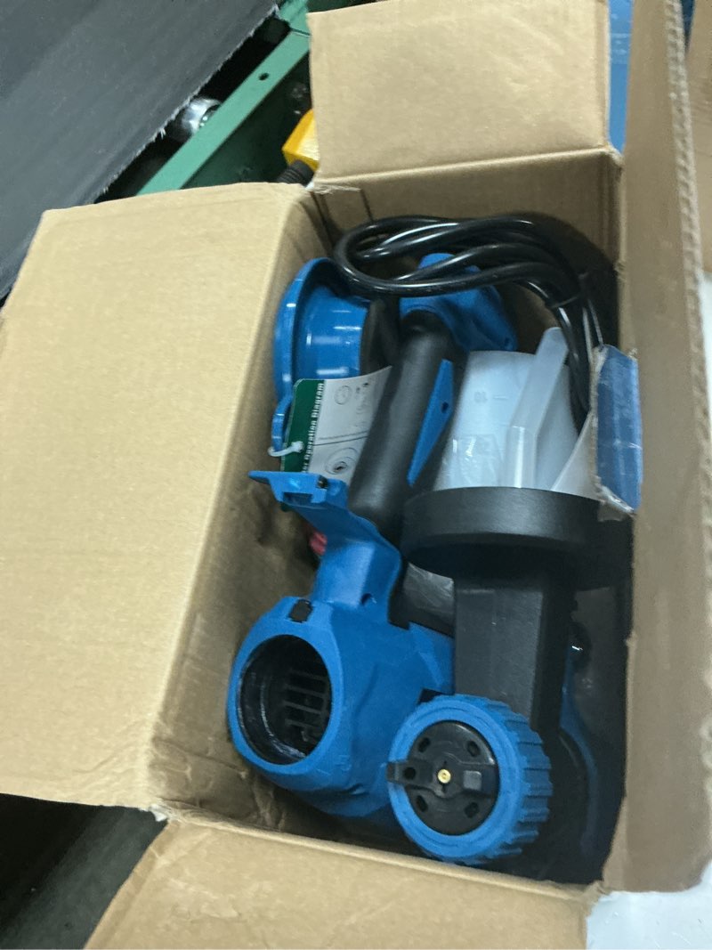 Condition photo showing As Is for paint sprayer, electric spray paint gun, 3 modes & 4 brass nozzles, with cleaning & blowing joints, variable flow control, for doors, fences, walls, cabinets, garden chairs, furniture, etc. light blue
