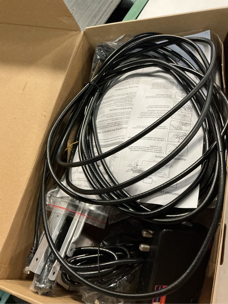 Condition photo showing Good Condition for 2026 tv antenna outdoor antenna for smart and older tvs (2 outputs),200miles long range with uhf/vhf, 360° motorized rotation,mounting pole, and 25ft rg6 cable – supports 4k, 1080p od102 with pole