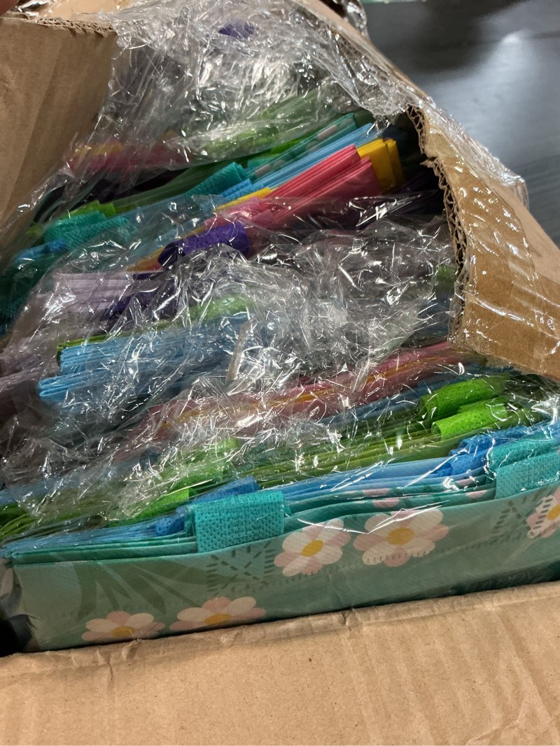 Condition photo showing Good Condition for tudomro 200 pieces easter tote bags with handles bunny non woven bags reusable easter grocery shopping bag kitchen
