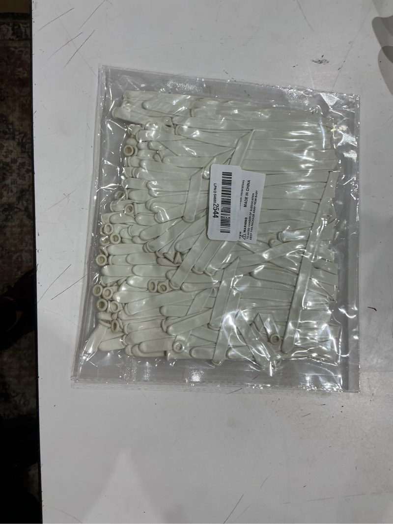 Condition photo showing Good Condition for voircoloria 100pcs 260 balloons white long balloons for balloon garland thickening skinny latex twisting animals modeling christmas decor birthday wedding party halloween decorations